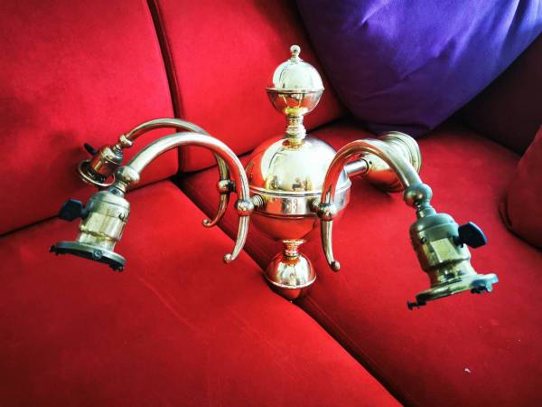 Antique Solid Brass Sconces - pair 1