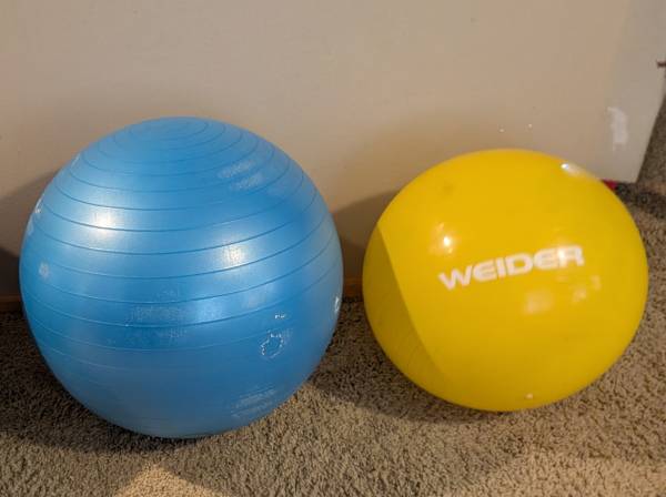2 different size Fitness Balls- $5 Each!  Pick up in Owatonna. 1