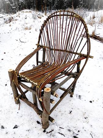 Handmade Bentwood Willow Fan Back Chair / NEW 1