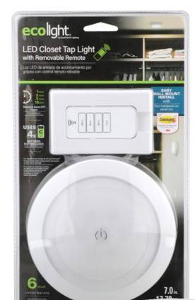 Ecolight Battery LED Under Cabinet Puck Light with Remote 1