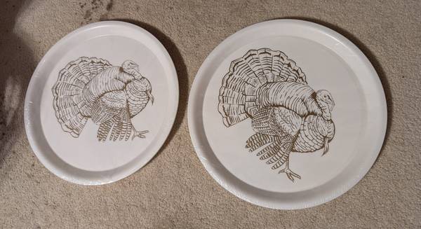 White with gold Turkey Serving Platter 2 pack (2 available) 1
