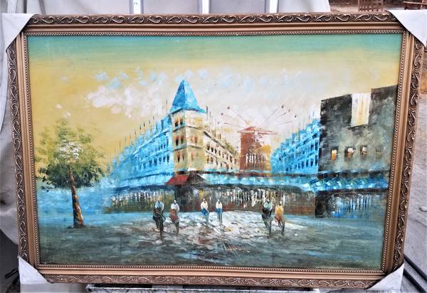 Large (39" by 27") Framed Oil Painting 1