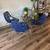 Blue gold glass dining set 4 thumbnail