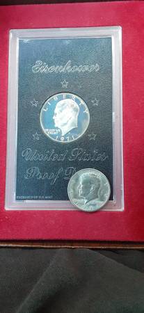 1971 S Eisenhower proof/1971D half dollar ERROR 1