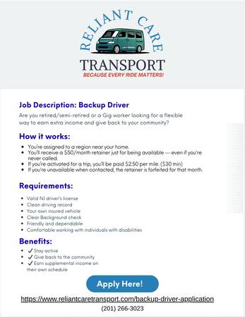 Part-time Drivers Wanted - Retirees or Gig Workers 1