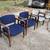 Mid Century Chairs, 2 blue, 2 grey, walnut, by Boling Chair $65each! 1 thumbnail