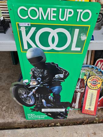 Metal KOOL cigarette advertising sign 1