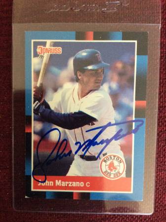 John Marzano autographed Red Sox 1988 baseball card 1