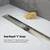 24" Linear Shower Drain Brushed Silver Stainless Steel w/ Insert Grate 6 thumbnail