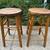 Pair Solid Maple Stools Chairs Wide Tops Tapered Legs 24" H 1 thumbnail