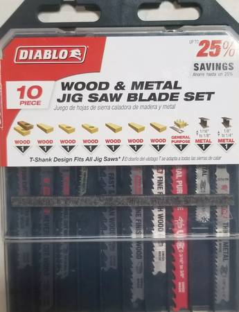 Diablo DJT10S T-Shank Jig Saw Blade Set for Wood & Metal, 10-Piece NEW 1