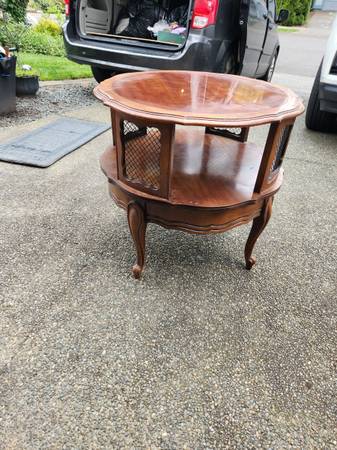 Antique 2 tier Oak Side Table 1