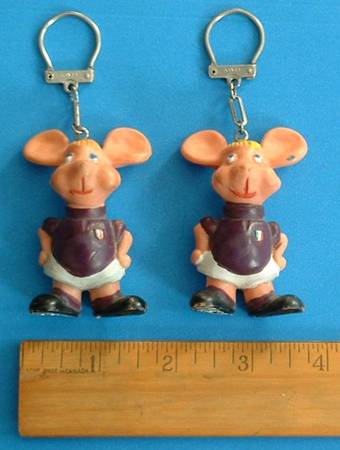 Vintage Topo Gigio Key Chains 1960s Ed Sullivan 1