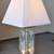 Unique table lamp with Calla lily artwork on glass panel 1 thumbnail
