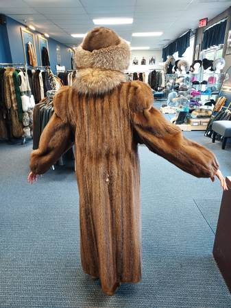 Genuine full length mink coat & matching Hat very good condition 1