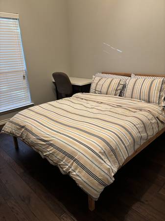 Queen-size bed (IKEA bed frame + mattress) 1