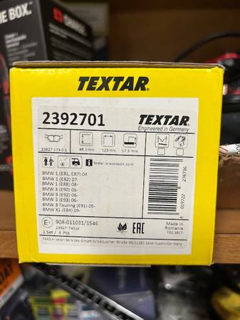 BMW 3 series  E90, E91, E92, E 93  rear brake pads 1