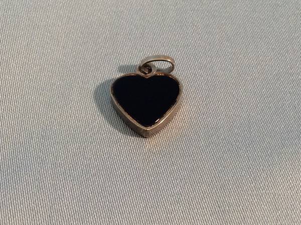 Small Sterling Silver Onyx Charm Pendant 1