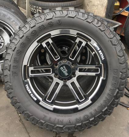 Moto Metal 20”x10” Wheels $ 33x12.5  Firestone Destination M/T Tires 1
