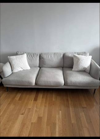 Castlery 3 seater linen couch 1