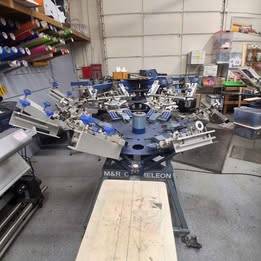 M&R chameleon 6/4 screen printing press 1