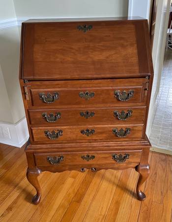 Antique Solid Cherry Maddox Petite Drop Front Secretary Desk 1
