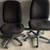 Pair of Black Upholstered Executive Armless Adjustable Computer Chairs 2 thumbnail