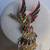 Vintage Phoenix Brooch Red Green Enamel Gold Tone Bird Pin Costume Jew 1 thumbnail