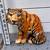 Large Italian Ceramic Tiger Figurine Sculpture Hand Painted Made in Italy Hollyw 1 thumbnail