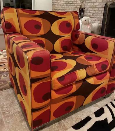 Retro Patterned Armchair MCM 1