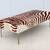 Mid-Century Modern Zebra Hide Ottoman / Coffee Table with Bronze Legs 10 thumbnail