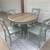 Custom Refinished solid wood Round Dining Set – Weathered Oak Top & Sage Green 3 thumbnail