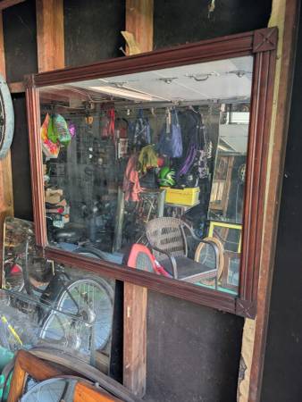 Old wood frame mirror 1