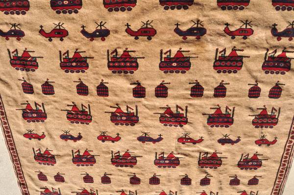 Handwoven Large Afghan War Rug - 10 ft. by 6 ft. 5 in. 1