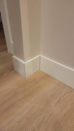 3-1/2" wide Craftsman baseboard trim Square floor base Craftsmen style 1