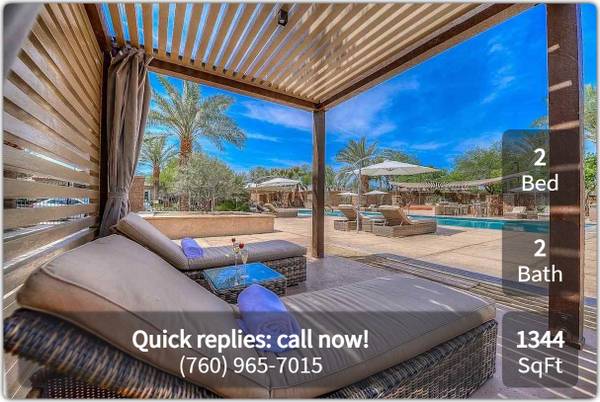 $2,600 / 2br - 1344ft2 - Exquisitas vistas al patio y jardín en Mediterra Apartment Homes (La Quinta)63668321127939121