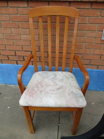 Chair, Wood with upholstered seat 1