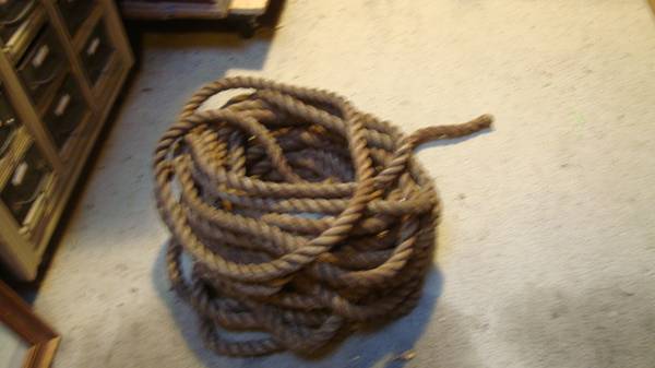 97 Feet of vintage pulley hay rope 1 inch thick 1