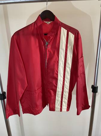 Vintage Medium 1970's Red Swingster 2 Lined Racing Windbreaker 1