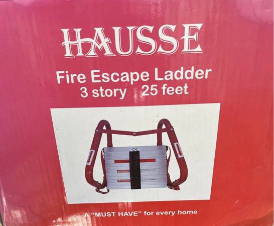⁆ Fire Escape Ladder 3 Story 25 Feet Red 1