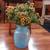 Vintage Aquamarine Glass Bubble/Crackle  Vase 5" W x 7 1/2" H 1 thumbnail
