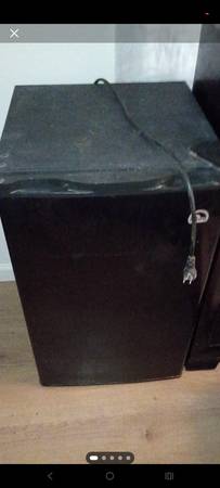Black mini fridge with small freezer OBO 1