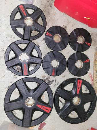 Weight Plates Bumper Plates Coated 90 lb total 8 Pieces 1