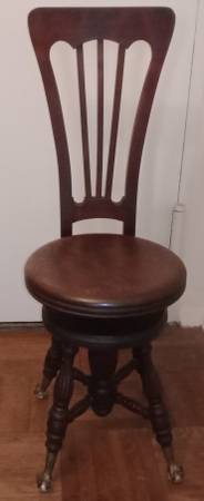 Antique Victorian Adjustable Height Piano Chair 1