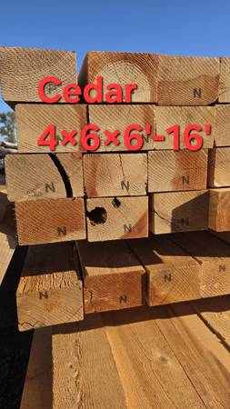 Cedar beams 4×6×6'-16'. Location in south independence Oregon 1