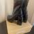 NEW in box lacquered  boots black, size 9 3 thumbnail