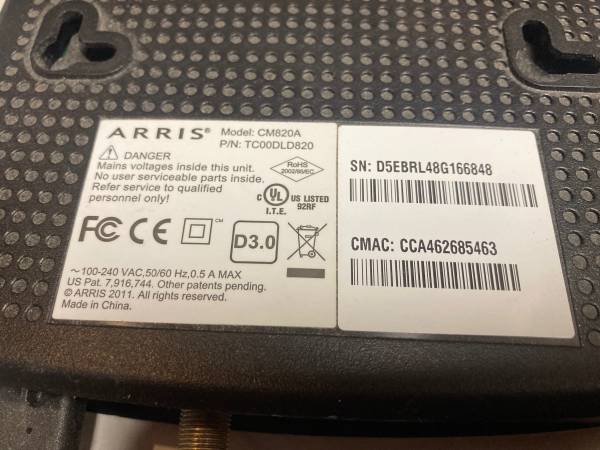 ARRIS cable modem - $10 (Brighton)63471381791747124