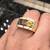 18 KT YELLOW GOLD RING. CLEAR & MULTI-COLORED DIAMONDS 5.50 TCW 8 thumbnail