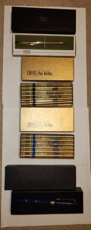 Cross pen and pen refills (ball point blue and black) 1