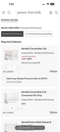 Pottery Barn Kendall (or similar model) Crib 1